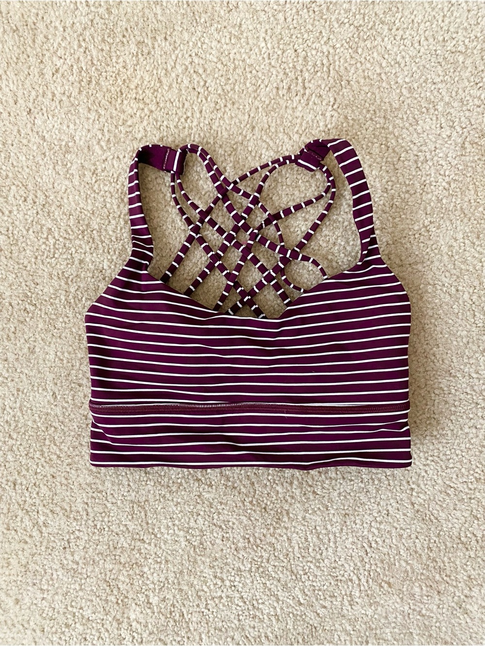 Lululemon Free to Be Longline Bra Striped
